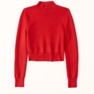 Abercrombie Red Cropped Mockneck Sweater Women's size L